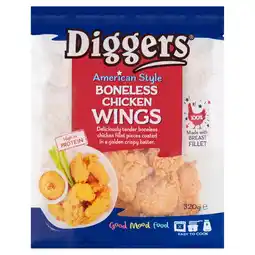 Iceland Diggers American Style Boneless Chicken Wings 320g offer