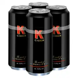 Iceland K Cider Cans 4 x 500ml offer