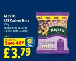 Lidl Alesto xxl cashew nuts offer