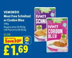 Lidl Vemondo meat free schnitzel or cordon bleu offer