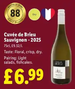 Lidl Cuvée de Brieu Sauvignon offer