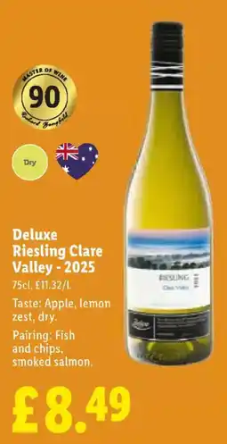 Lidl Deluxe riesling clare valley offer