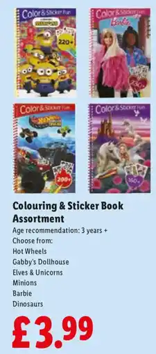 Lidl Colouring & Sticker Book Assortment offer