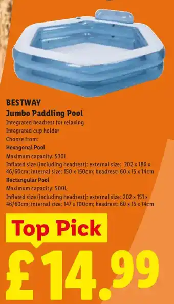 Bestway jumbo paddling pool