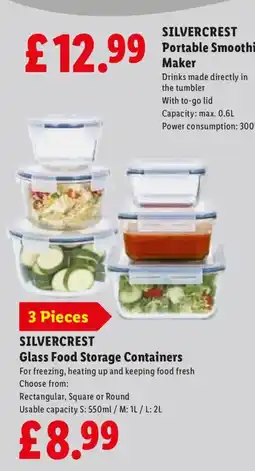 Lidl Silvercrest glass food storage containers offer