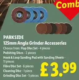 Lidl Parkside 125mm Angle Grinder Accessories offer