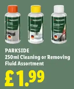 Lidl Parkside cleaning or removing fluid assortment offer
