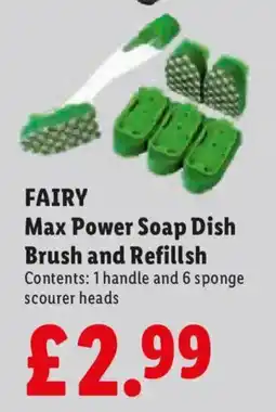 Lidl Fairy max power soap dish brush and refill offer