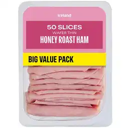 Iceland Iceland 50 (Approx.) Slices Wafer Thin Honey Roast Ham 400g offer