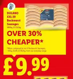 Lidl DULANO XXL 20 Bockwurst Sausages offer