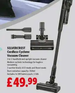 Lidl SilverCrest Cordless Cyclone Vacuum Cleaner offer