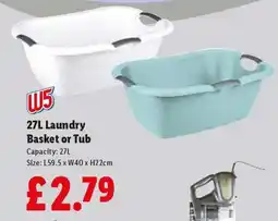 Lidl 27L Laundry Basket or Tub offer