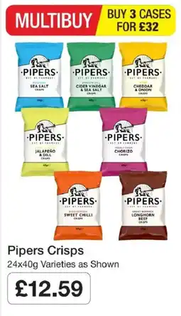 Booker Wholesale Pipers Crisps offer