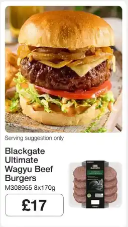 Booker Wholesale Blackgate ultimate wagyu beef burgers offer