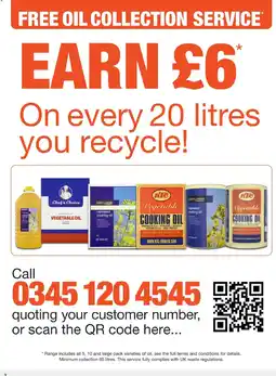 Booker Wholesale Free oil collection service offer