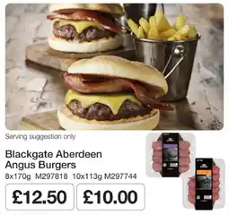 Booker Wholesale Blackgate aberdeen angus burgers offer