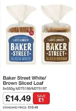 Booker Wholesale Baker Street White/ Brown Sliced Loaf offer