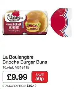 Booker Wholesale La Boulangère brioche burger buns offer