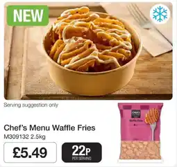 Booker Wholesale Chef's Menu Waffle Fries offer