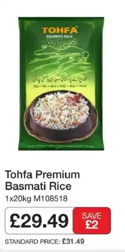 Booker Wholesale Tohfa premium basmati rice offer