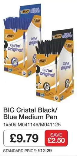 Booker Wholesale Bic Cristal Black/Blue Medium Pen offer