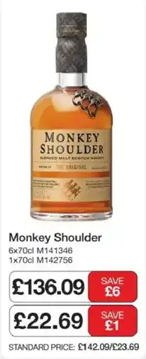 Booker Wholesale Monkey Shoulder offer