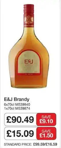 Booker Wholesale E&J Brandy offer