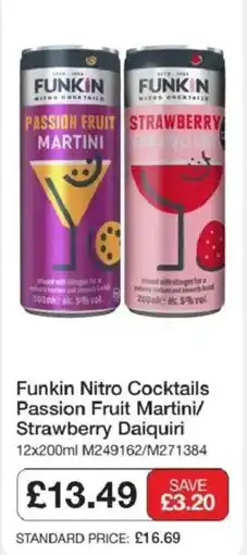 Booker Wholesale Funkin nitro cocktails passion fruit martini/strawberry daiquiri offer