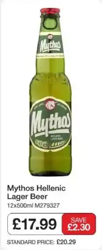 Booker Wholesale Mythos hellenic lager beer offer