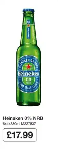Booker Wholesale Heineken 0% nrb offer