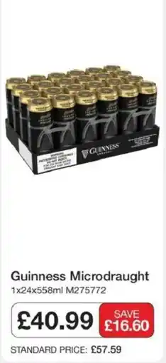 Booker Wholesale Guinness microdraught offer
