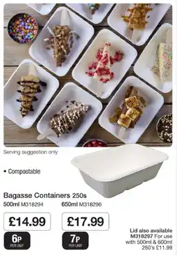 Booker Wholesale Bagasse Containers 250s offer