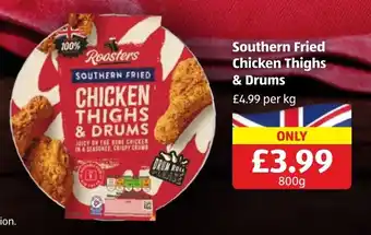 Roasters southern fried chicken thighs & drums