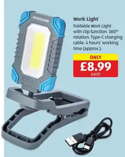 Aldi Workzone work light offer