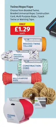 Aldi Workzone twine/rope/tape offer