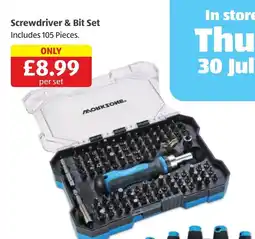 Aldi Workzone screwdriver & bit set offer