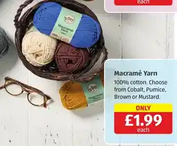 Aldi Macramé Yarn offer