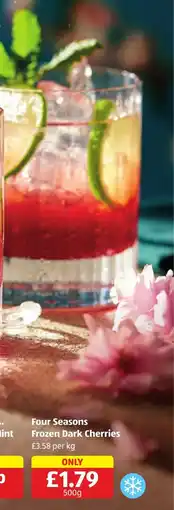 Aldi Four seasons frozen dark cherries offer