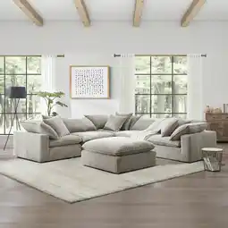 Costco Aiden & Ivy Sereen Beige Fabric 6 Piece Modular Sofa offer