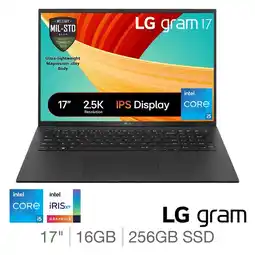 Costco LG gram, Intel Core i5, 16GB RAM, 256GB SSD, 17 Inch Laptop, 17Z90RU-G.AP52A1 offer