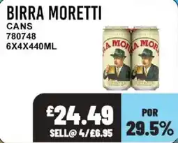 Bestway Birra Moretti cans offer