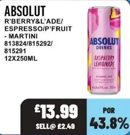 Bestway Absolut raspberry lemonade offer