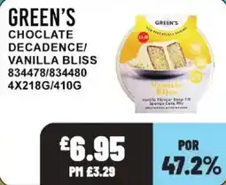 Bestway Green's chocolate decadence/vanilla bliss offer