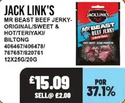 Bestway Jack Link's Mr Beast Beef Jerky offer