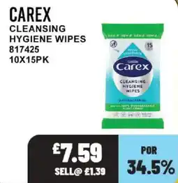 Bestway Carex cleansing hygiene wipes offer