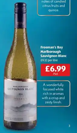 Aldi Freeman's Bay Marlborough Sauvignon Blanc offer
