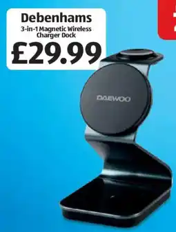 Aldi Debenhams 3-in-1 Magnetic Wireless Charger Dock offer