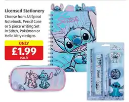 Aldi Licensed Stationery offer