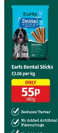 Aldi Earls dental sticks offer