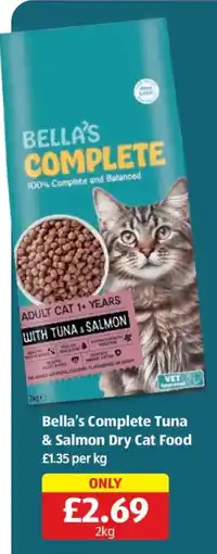 Aldi Bella's Complete Tuna & Salmon Dry Cat Food offer